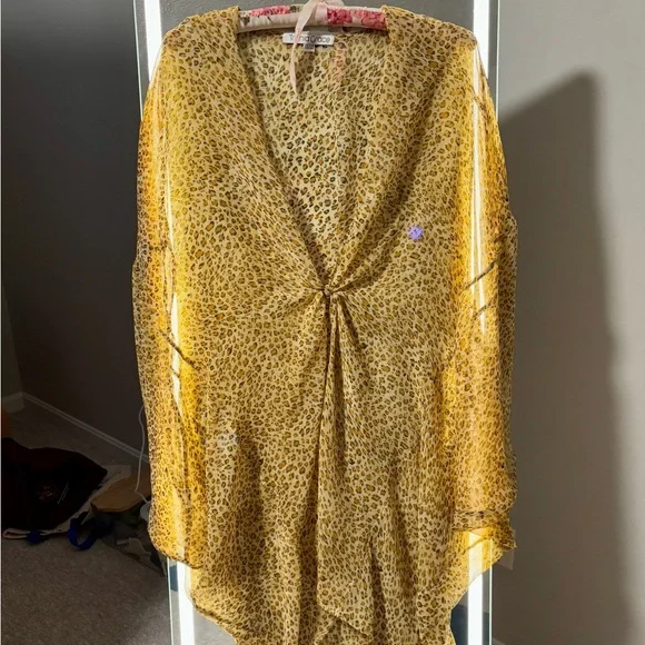 Leopard Print Sheer kimono, wrap, or coverup - Picture 5 of 7